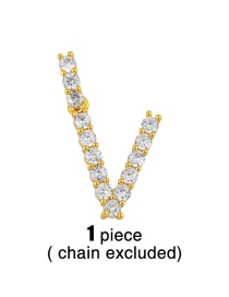 Fashion V (without Chain) Letters Diamonds And Gold-plated Pendant Accessory Necklace
