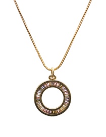 Fashion Ring Gold Color Micro-inlaid Zircon Geometric Gold-plated Copper Pendant Necklace