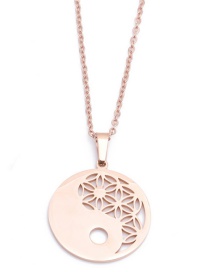 Fashion Stainless Steel Chain Rose Gold Color Gossip 1 Stainless Steel Chain Hollow Geometric Necklace