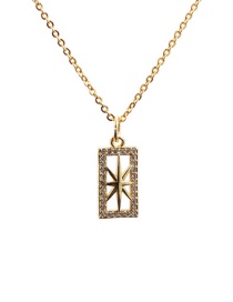 Fashion Six-pointed Star 1o Sub Chain Gold Color Six-pointed Star Oil Drop Diamond Love Pendant Necklace