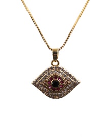 Fashion Demon Eye 7 Box Chain Gold Color Zodiac Micro Inlaid Zircon Eye Hollow Pendant Necklace
