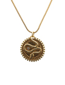 Fashion Snake 4 Box Chain Gold Color Micro-set Zircon Curved Snake-shaped Pendant Necklace