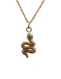 Fashion Snake 5o Sub Chain Necklace Micro-inlaid Zircon Curved Serpentine Pendant Necklace
