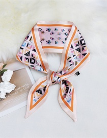 Fashion Small Flower Color Grid Powder Love Pointed Ribbon Printed Narrow Long Multifunctional Scarf