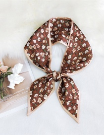 Fashion Floral Brown Love Pointed Ribbon Printed Narrow Long Multifunctional Scarf