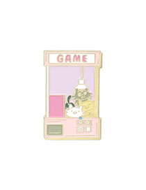 Fashion Game Console Pink Cat Game Machine Dripping Oil Geometric Alloy Brooch