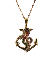 Fashion Snake 13o Sub Chain Necklace Micro-set Zircon Curved Snake-shaped Pendant Necklace