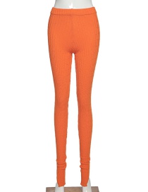 Fashion Orange Mid-waist Trousers Wrapped Hips Slim Fit Pants