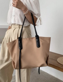 Fashion Khaki Large-capacity Stitching Nylon Canvas Shoulder Bag
