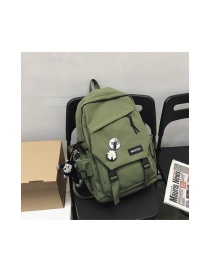 Fashion Dark Green Plus Pendant Logo Flap Backpack With Buckle