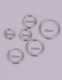 Fashion Steel Color 14mm Round Stainless Steel Smooth Earrings