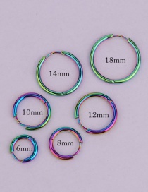 Fashion Multicolored 16mm Round Stainless Steel Smooth Earrings