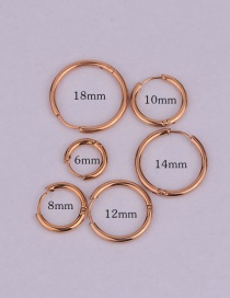 Fashion Rose Gold Color 16mm Round Stainless Steel Smooth Earrings