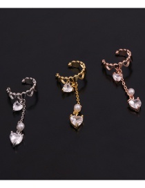 Fashion 6#gold Color U-shaped Geometric Inlaid Zircon Pierced Earrings