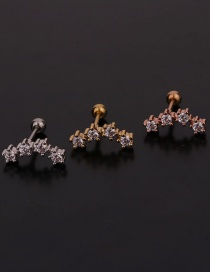 Fashion 8#silver Color Butterfly Inlaid Zircon Stainless Steel Geometric Earrings