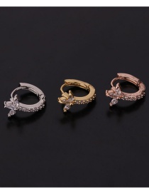 Fashion 6#gold Color Snake-shaped Micro-inlaid Zircon Stainless Steel Geometric Earrings