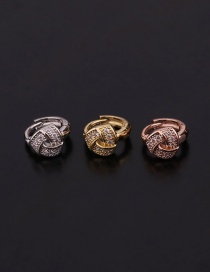 Fashion 1#silver Color Pentagram Inlaid Zircon Stainless Steel Geometric Earrings