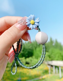 Fashion Dark Green Little Daisy Geometric Resin Knotted Childrens Hair Rope
