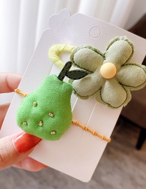 Fashion Green Flower Hairpin + Yali Hair Rope Flower Fabric Alloy Childrens Hairpin Hair Rope