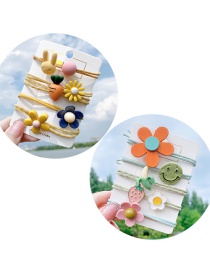 Fashion 18# Flower Green Smiling Face (10 Pieces) Resin Animal Flower Geometric Shape Childrens Hair Rope