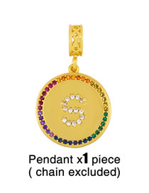 Accesorios Colgantes Con Letras Medallón De Cobre Chapado En Diamantes Y Oro