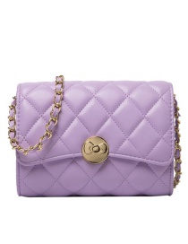 Fashion Large Style-purple Chain Flap Lock Crossbody Shoulder Bag