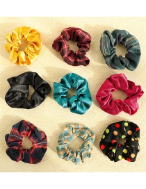 Fashion Alluring Country And Alluring City[9-piece Set] Plaid Flower Printed Fabric Large Intestine Circle Hair Rope Set