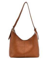 Fashion Brown Solid Color Soft Leather Stitching One-shoulder Mother And Daughter Bag