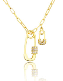 Fashion Gilded Large And Small Pin Turnbuckle Necklace