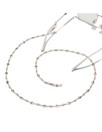 Fashion Golden Chain Peach Heart Pearl Handmade Glasses Chain