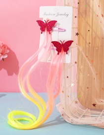 Fashion Butterfly Red Butterfly Animal Contrast Color Childrens Wig Braids