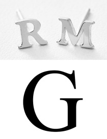Fashion Steel Color G Stainless Steel Small Letter Hollow Earrings