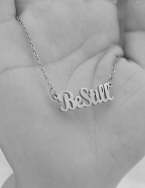 Fashion Steel Color Letter Stainless Steel Hollow Necklace