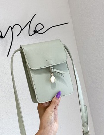 Fashion Green Flap Top Stamped Letters One-shoulder Messenger Bag