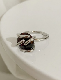 Fashion Red Twisted Prong Set Gems Geometric Ring