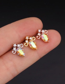 Fashion Silver Color Color3# Stainless Steel Threaded Geometric Earrings With Zircon Flowers