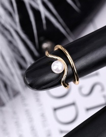 Fashion 3052 Gold Diamond-studded Geometric Hollow Gold-plated Nail Set Ring