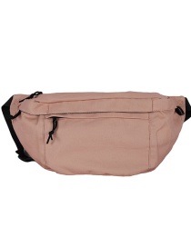 Fashion Pink Solid Color Canvas Stitching Crossbody Shoulder Bag