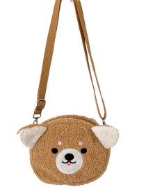 Fashion Brown Plush Cat Bear Sheep Shoulder Messenger Bag