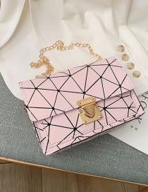 Fashion Pink Bullet Lock Chain Shoulder Messenger Bag