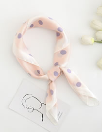 Fashion Pink Dot Printing Imitation Silk Small Square Scarf