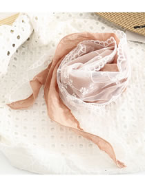Fashion Pink Lace Stitching Solid Color Triangle Scarf
