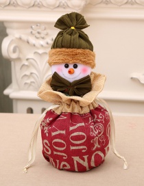 Fashion Snowman Christmas Burlap Close-up Apple Bag