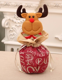 Fashion Deer Christmas Burlap Close-up Apple Bag