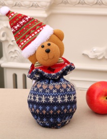 Fashion Bear Christmas Knitted Yarn Closure Child Apple Gift Bag