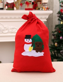 Fashion Extra Large 50*70cm (random Pattern) Santa Backpack Non-woven Fabric Handmade Applique Gift Bag