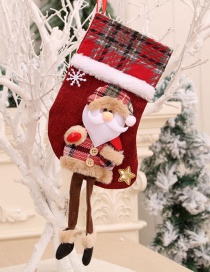 Fashion Old Man Christmas Doll Doll Three-dimensional Linen Long-leg Christmas Stocking