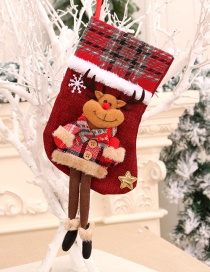 Fashion Deer Christmas Doll Doll Three-dimensional Linen Long-leg Christmas Socks