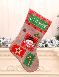 Fashion Snowman Christmas Linen Letter Print Christmas Socks