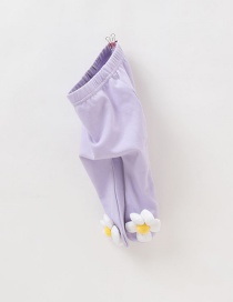 Fashion Purple Pants Flower Long-sleeved Hooded Sweatshirt Pants